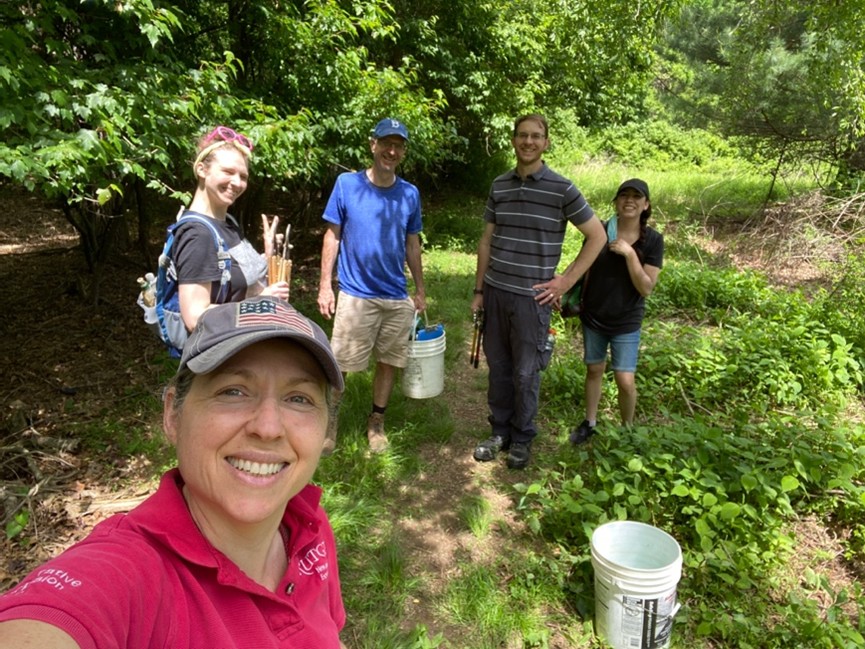 Volunteers with the Watchung Reservation Invasive Plant Strike Team.